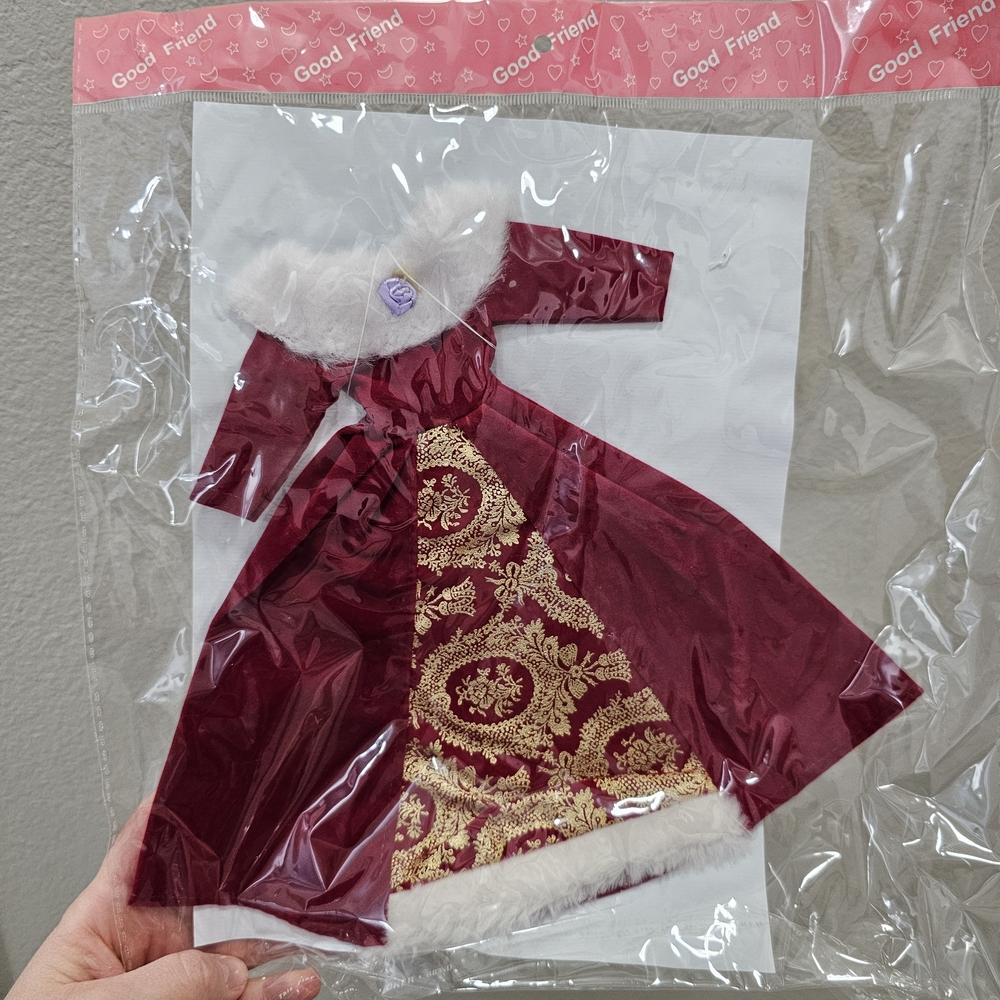 Baebie Christmas Red and Gold Doll Dress